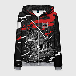 Мужская толстовка на молнии Тень война - самурай