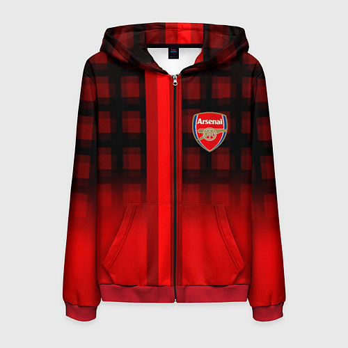 Мужская толстовка на молнии Arsenal fc sport geometry steel / 3D-Красный – фото 1