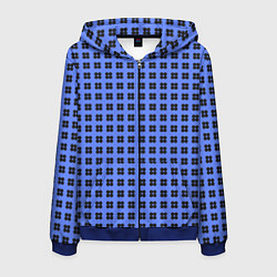 Толстовка 3D на молнии мужская Паттерн квадратов из кругов, цвет: 3D-синий