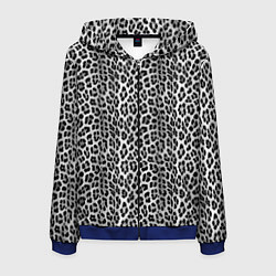 Мужская толстовка на молнии Черно-белая шкура леопарда
