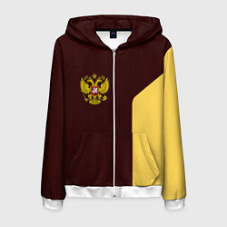 Толстовка 3D на молнии мужская Россия ретро стиль, цвет: 3D-белый