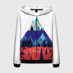 Толстовка 3D на молнии мужская Русские горы, цвет: 3D-черный