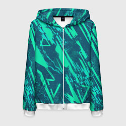 Мужская толстовка на молнии Абстракция геометрический светло зеленый паттерн