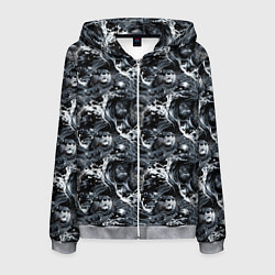 Мужская толстовка на молнии Выдры купаются в речке - паттерн