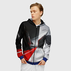 Толстовка 3D на молнии мужская Футуристичный пейзаж в стиле авангард, цвет: 3D-синий — фото 2