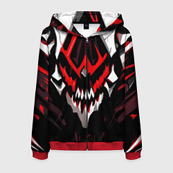 Мужская толстовка на молнии Абстрактное красное лицо монстра