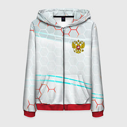 Мужская толстовка на молнии Герб РФ броня текстура