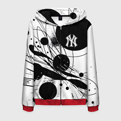 Мужская толстовка на молнии New York Yankees baseball team - abstraction