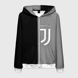 Толстовка 3D на молнии мужская Ювентус геометрия, цвет: 3D-белый