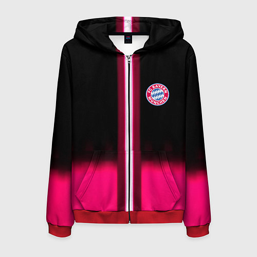 Мужская толстовка на молнии Бавария Мюнхен текстура / 3D-Красный – фото 1