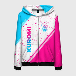 Мужская толстовка на молнии Kuromi neon gradient style вертикально