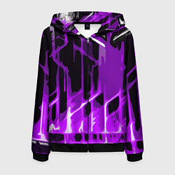 Мужская толстовка на молнии Abstract purple stripes on a black background