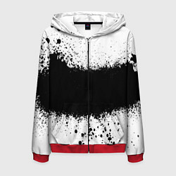 Толстовка 3D на молнии мужская Просто краски чёрные, цвет: 3D-красный