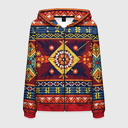 Мужская толстовка на молнии Стиль советского ковра узоры и орнамент