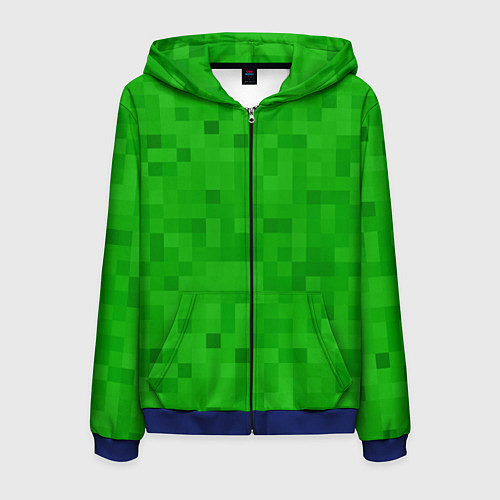 Мужская толстовка на молнии Крипер персонаж текстура / 3D-Синий – фото 1