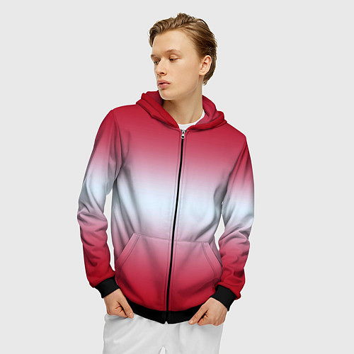 Мужская толстовка на молнии Gradient color / 3D-Черный – фото 3