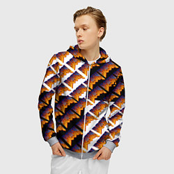 Толстовка 3D на молнии мужская Doom logo pattern, цвет: 3D-меланж — фото 2