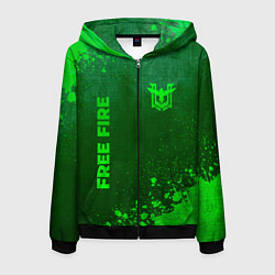 Мужская толстовка на молнии Free Fire - green gradient вертикально