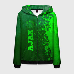 Толстовка 3D на молнии мужская Ajax - green gradient по-вертикали, цвет: 3D-черный