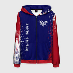 Толстовка 3D на молнии мужская Velial squad - red abstract, цвет: 3D-красный