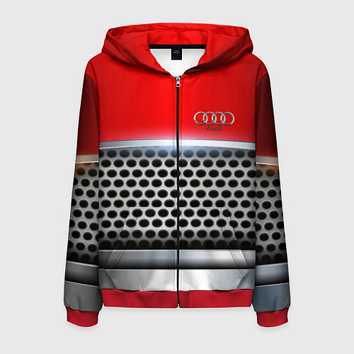 Мужская толстовка на молнии AUDI metal collection game / 3D-Красный – фото 1