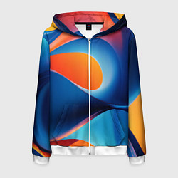 Толстовка 3D на молнии мужская Абстрактный геометрический градиент, цвет: 3D-белый