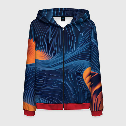 Мужская толстовка на молнии Абстрактная иллюзия / 3D-Красный – фото 1