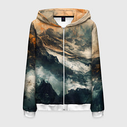 Мужская толстовка на молнии Иллюстрация хаоса в грубом стиле