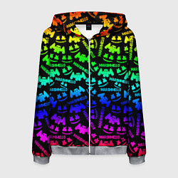 Мужская толстовка на молнии Marshmello neon steel pattern