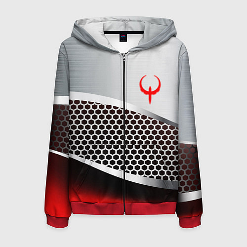 Мужская толстовка на молнии Quake metal steel / 3D-Красный – фото 1