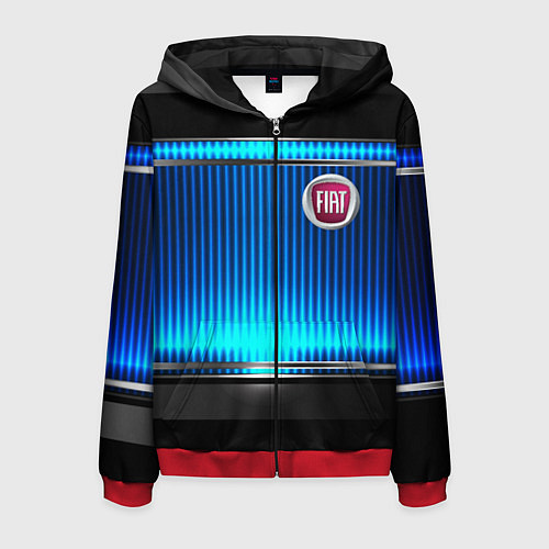 Мужская толстовка на молнии FIAT текстура авто / 3D-Красный – фото 1