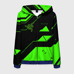Толстовка 3D на молнии мужская Razer geometry game, цвет: 3D-синий