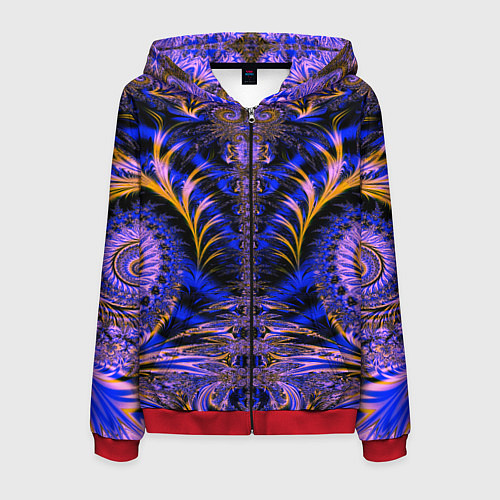 Мужская толстовка на молнии Оптический визуальный стиль / 3D-Красный – фото 1