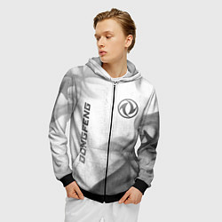 Толстовка 3D на молнии мужская Dongfeng - white gradient вертикально, цвет: 3D-черный — фото 2