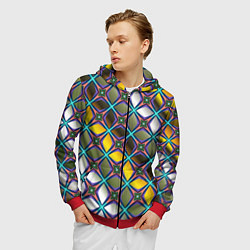 Толстовка 3D на молнии мужская Марокканская вязь, цвет: 3D-красный — фото 2