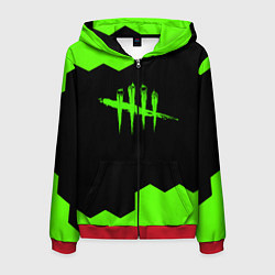 Толстовка 3D на молнии мужская Dead by daylight hexagon, цвет: 3D-красный