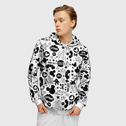 Толстовка 3D на молнии мужская Микки Маус узор, цвет: 3D-белый — фото 2