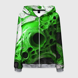 Мужская толстовка на молнии Зелёно-белая абстрактная структура