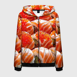 Толстовка 3D на молнии мужская Ролл Филадельфия, цвет: 3D-черный