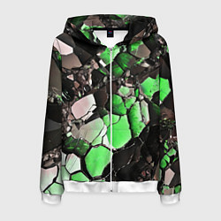 Мужская толстовка на молнии Чёрно-зелёный камень