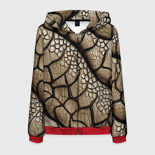 Мужская толстовка на молнии Найди змею / 3D-Красный – фото 1