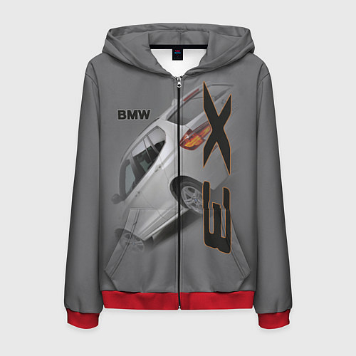 Мужская толстовка на молнии BMW X3 / 3D-Красный – фото 1