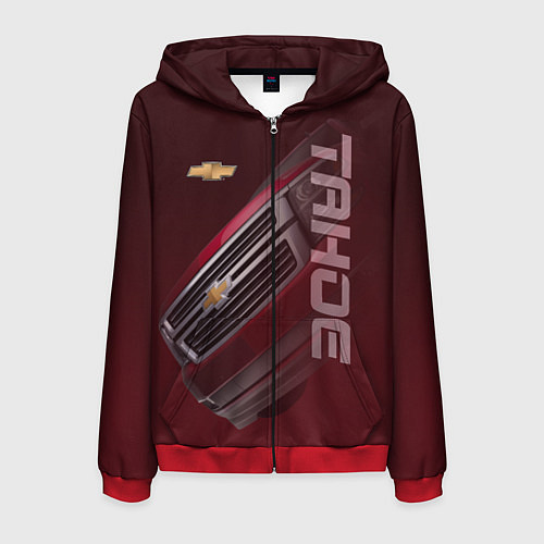 Мужская толстовка на молнии Chevrolet Tahoe / 3D-Красный – фото 1
