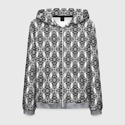 Толстовка 3D на молнии мужская Винтажный ажур, цвет: 3D-меланж