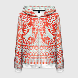 Толстовка 3D на молнии мужская Новогодняя шкура змеи, цвет: 3D-белый