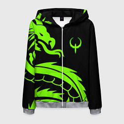 Толстовка 3D на молнии мужская Квейк кислотный дракон лого, цвет: 3D-меланж