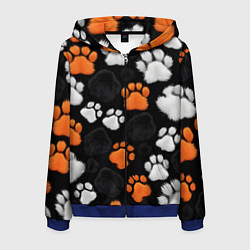 Толстовка 3D на молнии мужская Мохнатые лапки, цвет: 3D-синий
