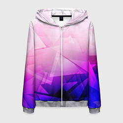 Мужская толстовка на молнии Неоновая геометрия осколки