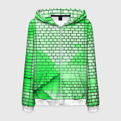 Мужская толстовка на молнии Зелёные кирпичики