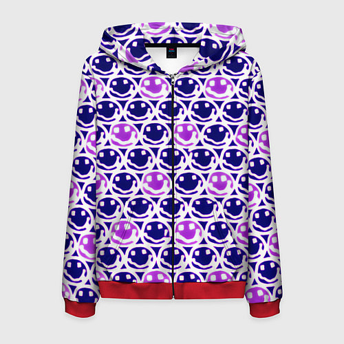 Мужская толстовка на молнии Nirvana neon smile / 3D-Красный – фото 1
